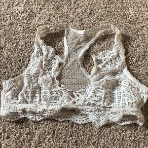 Vs white lace bralette size large